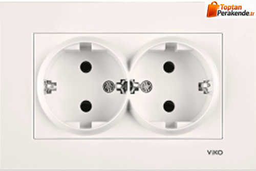 Viko Karre/Meridian Krem İkili Priz Mekanizma (Çerçeve Hariç) (Topraksız) 90967255